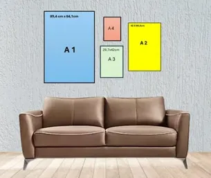 1 Mur Au dessus d'un canapé sur lequel Il y a différents formats d'images ledégoteur.fr