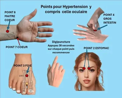 Points d'acupuncture contre l'hypertension corporelle et oculaire. ledegoteur.fr